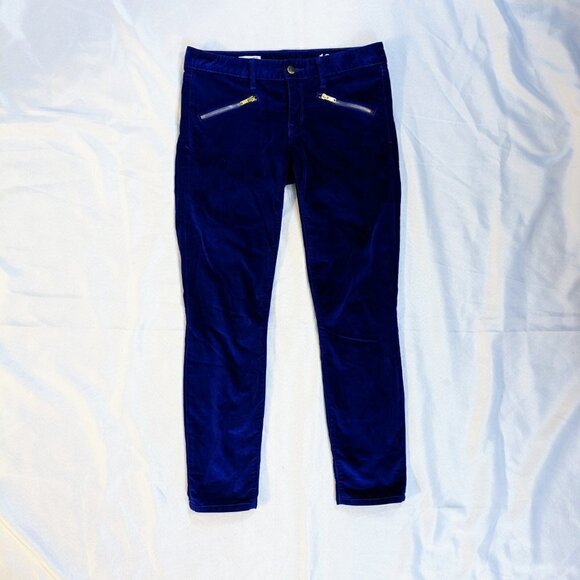Gap 1969 Always Skinny Cobalt Blue Velvet Pants - Picture 2 of 5